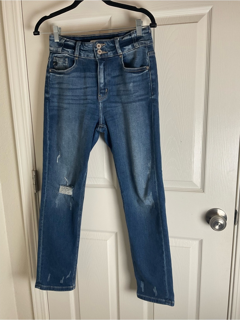 KanCan High Rise Distressed Straight Leg Jeans Size 5 / 26 - Picture 2 of 9